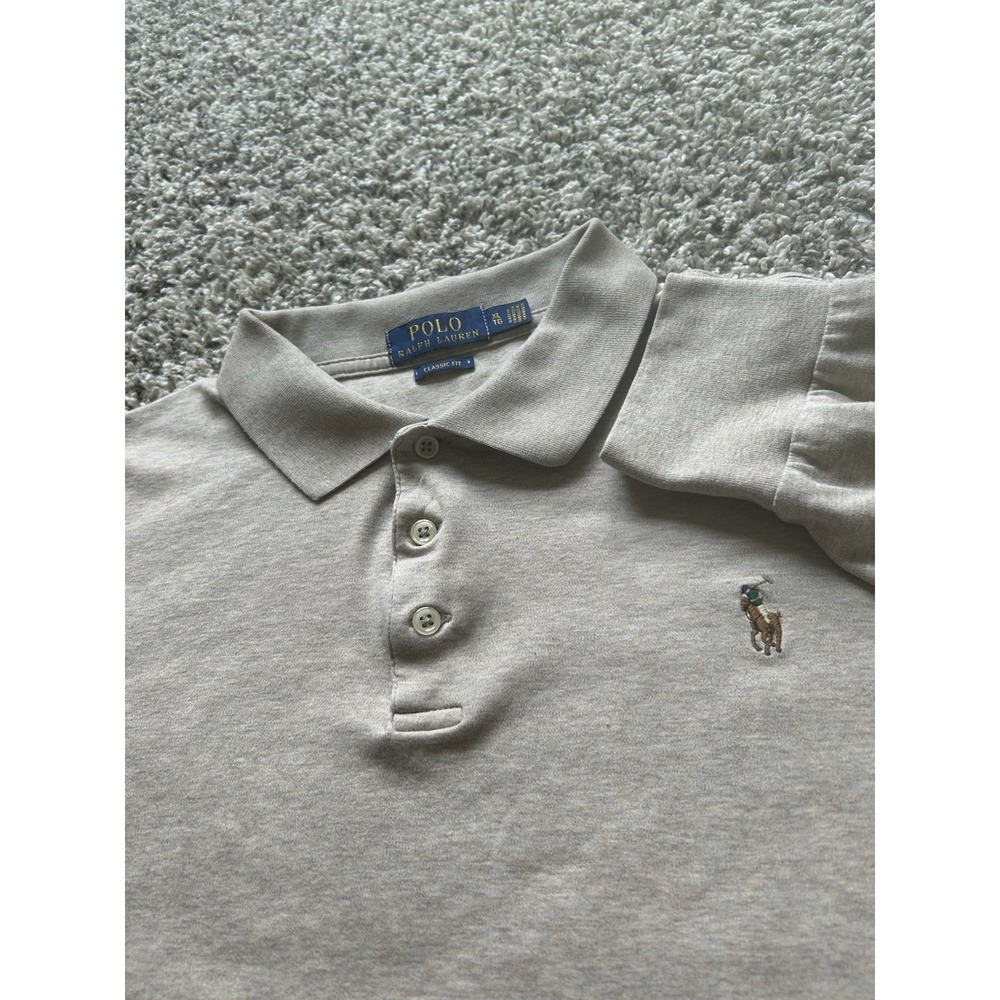 Polo Ralph Lauren Men's XL Classic Fit Beige Long Sleeve Polo Shirt